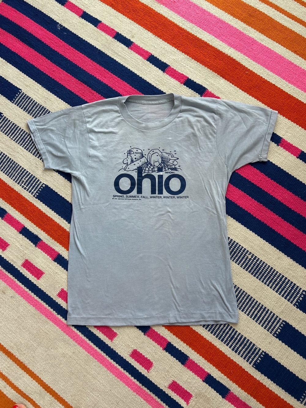 1982 Vintage Ohio Single Stitch Funny T-Shirt Medium Mens